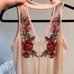 Rose pink mesh body suit